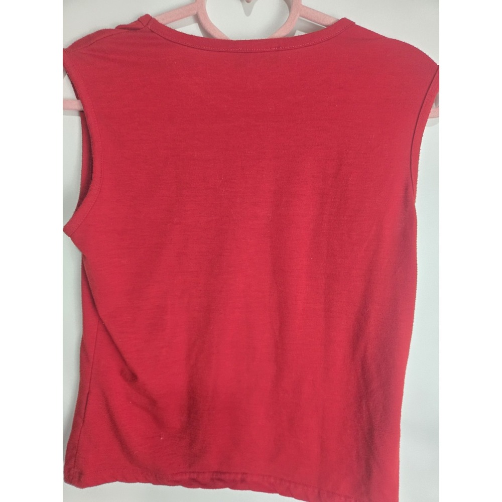 Vtg Y2k Foreigner Ladies Tank Top Sleeveless shirt Us6 Uk10 Rose Tribal Script - Picture 3 of 6